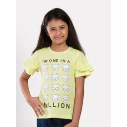 Growing Tree Girls Yellow Printed Ruffled Top-picture-48
