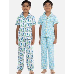 Growing Tree Kids Pack of 2 Printed Pure Cotton Night suit-picture-17