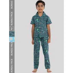 Growing Tree Kids Pack Of 2 Printed Pure Cotton Night Suit-picture-23
