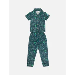 Growing Tree Kids Pack of 2 Printed Pure Cotton Night suit image 4