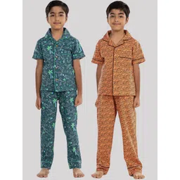 Growing Tree Kids Pack Of 2 Printed Pure Cotton Night suits-picture-20