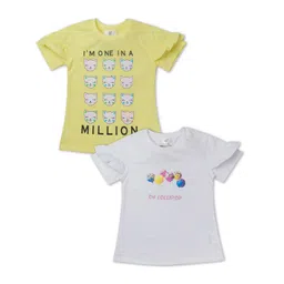 Growing Tree Pack of 2 Girls Yellow & White Print Ruffles Tops-picture-10