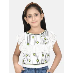 Growing Tree White & Green Floral Print Crop Top-picture-46