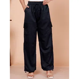 GRX Women Relaxed Straight Leg Easy Wash Cargos Trousers-picture-46