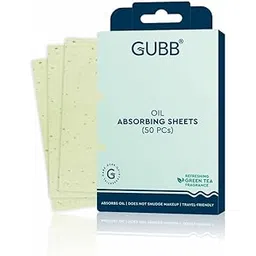 GUBB Blotting Paper For Oily Skin - 50 Oil Absorbing Sheets - Natural | Safe for skin | Doesn’t smudge make up | Suitable for men and Women-picture-55