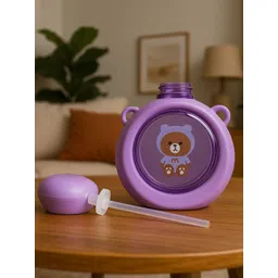 GUCHIGU Kids Purple & Brown Sipper Water Bottle With Straw 360 ml-picture-30