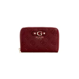 guess fashion Guess Claret Red Self Design Gerty Zip Around Wallet-picture-11