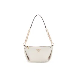 guess fashion Guess Off White Solid Meridian Top Zip Shoulder Bag-picture-16