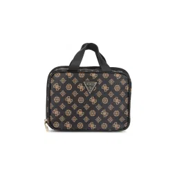 guess fashion Guess Women Brown Printed Toiletry Pouch-picture-15
