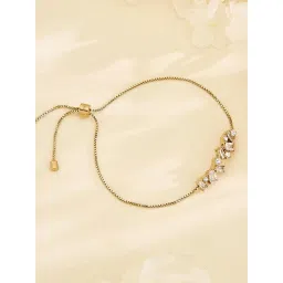 guess fashion Guess Women Chandelier Stone Studded Gold Plated Bracelet-picture-12