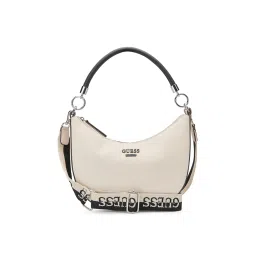 guess fashion Guess Off White Multi Solid Monica Mini Hobo Bag image 1