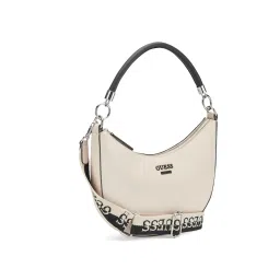 guess fashion Guess Off White Multi Solid Monica Mini Hobo Bag image 3