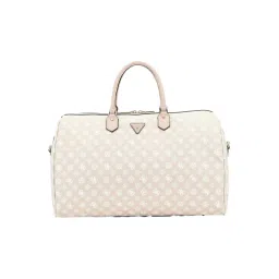 Guess Beige & White Wilder Logo Weekender Duffle Bag-picture-18
