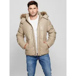 Guess Beige Regular Fit Solid Jacket-picture-33