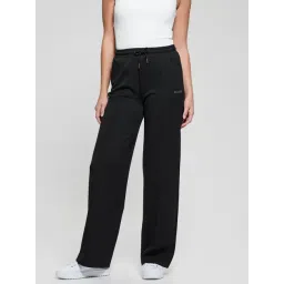 Guess Black Cotton Blend Solid Track Pants-picture-17