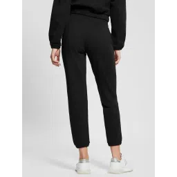 Guess Black Cotton Solid Trackpants image 2