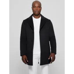 Guess Black Regular Fit Solid Coat-picture-17