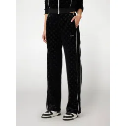 Guess Black Solid High-Rise Straight Track Pants-picture-37