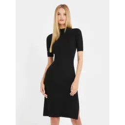 Guess Black Solid Short sleeve Dress-picture-31