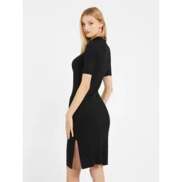 Guess Black Solid Short sleeve Dress image 2