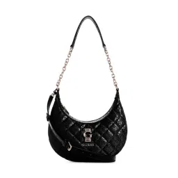 Guess Black Textured Bessey Hobo Bag-picture-21