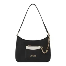 Guess Black Textured Shoulder Bag with Pouch-picture-36