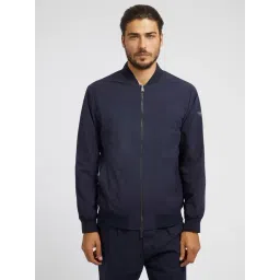 Guess Blue Polyester Regular Fit Solid Jacket-picture-34