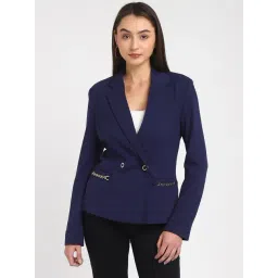 Guess Blue Solid Full Sleeves Blazer-picture-18