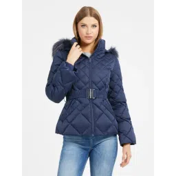 Guess Blue Solid Full Sleeves Jacket-picture-10