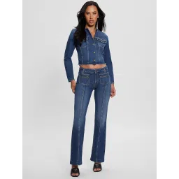 Guess Blue Solid Full Sleeves Jacket image 3