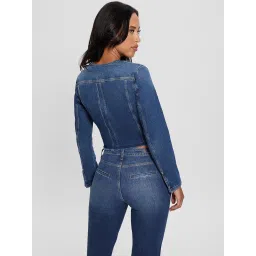 Guess Blue Solid Full Sleeves Jacket image 2