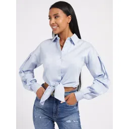 Guess Blue Solid Full Sleeves Shirt-picture-20