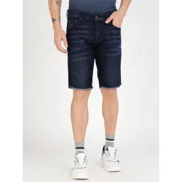 Guess Blue Solid Regular Fit Denim Shorts-picture-28