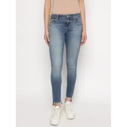 Guess Blue Solid Skinny Fit Annette Eco Moon Jeans-picture-43
