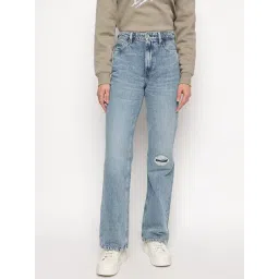 Guess Blue Solid Straight Fit Eco Lincoln Jeans-picture-47