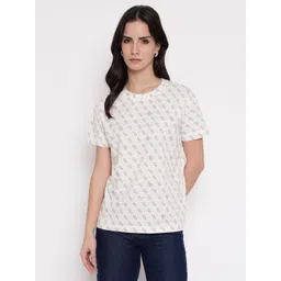 GUESS Brand Logo Print Pure Cotton T-shirt-picture-33