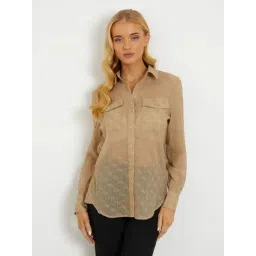 Guess Brown Print Full Sleeves Shirt-picture-17