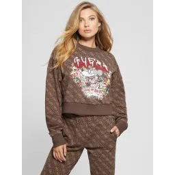 Guess Brown Print Full Sleeves Sweatshirt-picture-27