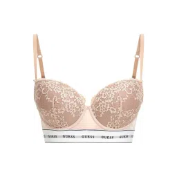 Guess Brown Self Design Balconette Bra-picture-30