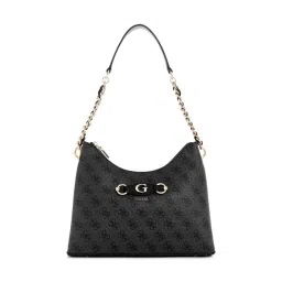 Guess Coal Logo Printed Izzy Top Zip Shoulder Bag-picture-24