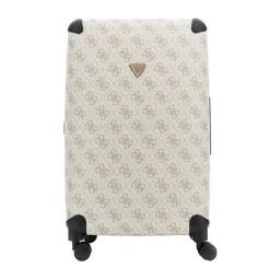 Guess Dark Taupe Berta Logo Checked Luggage-picture-37