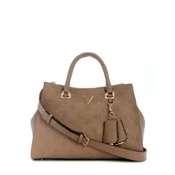 Guess Dark Taupe CRESIDIA Logo Cresidia Society Satchel-picture-36