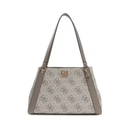 Guess Dark Taupe Karnilla Girlfriend Printed Tote-picture-26