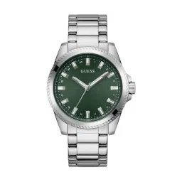 GUESS Gbs Champ Analog watch for man with Green Round Dial & Silver Tone Stainless Steel & Silicone Interchangeable Band Water Resistant Men's Wrist Watches - GW0810G2-picture-10