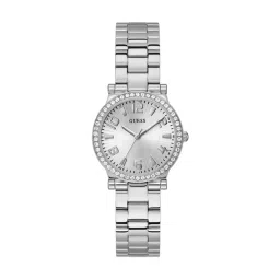 GUESS Gd Fawn Analog watch for woman with White Round Dial & Silver Tone Stainless Steel Bracelet Band Water Resistant Women's Wrist Watches - GW0686L1-picture-11