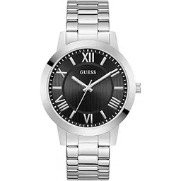 guess Gd Wyatt Analog Watch for Man with Black Round Dial & Silver Tone Stainless Steel Bracelet Band Water Resistant Men's Wrist Watches - U1467G1M-picture-30