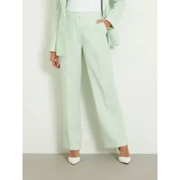 Guess Green Polyester Solid Trousers-picture-26
