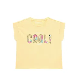 Guess Kids Yellow Embellished Regular Fit T-Shirt-picture-11