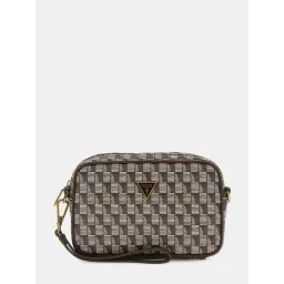 Guess Men Brown Printed PU Crossbody Bag-picture-27