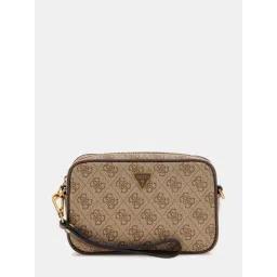 Guess Men Brown Printed PU Crossbody Bag-picture-38